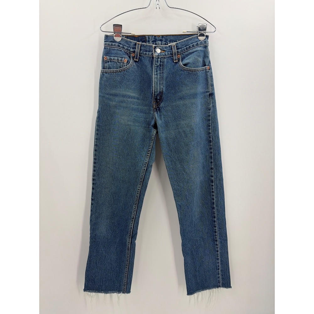 Vintage Levis 505 Regular Fit Straight Leg Raw Hem Jeans Medium Wash W30 L30 - Picture 1 of 8
